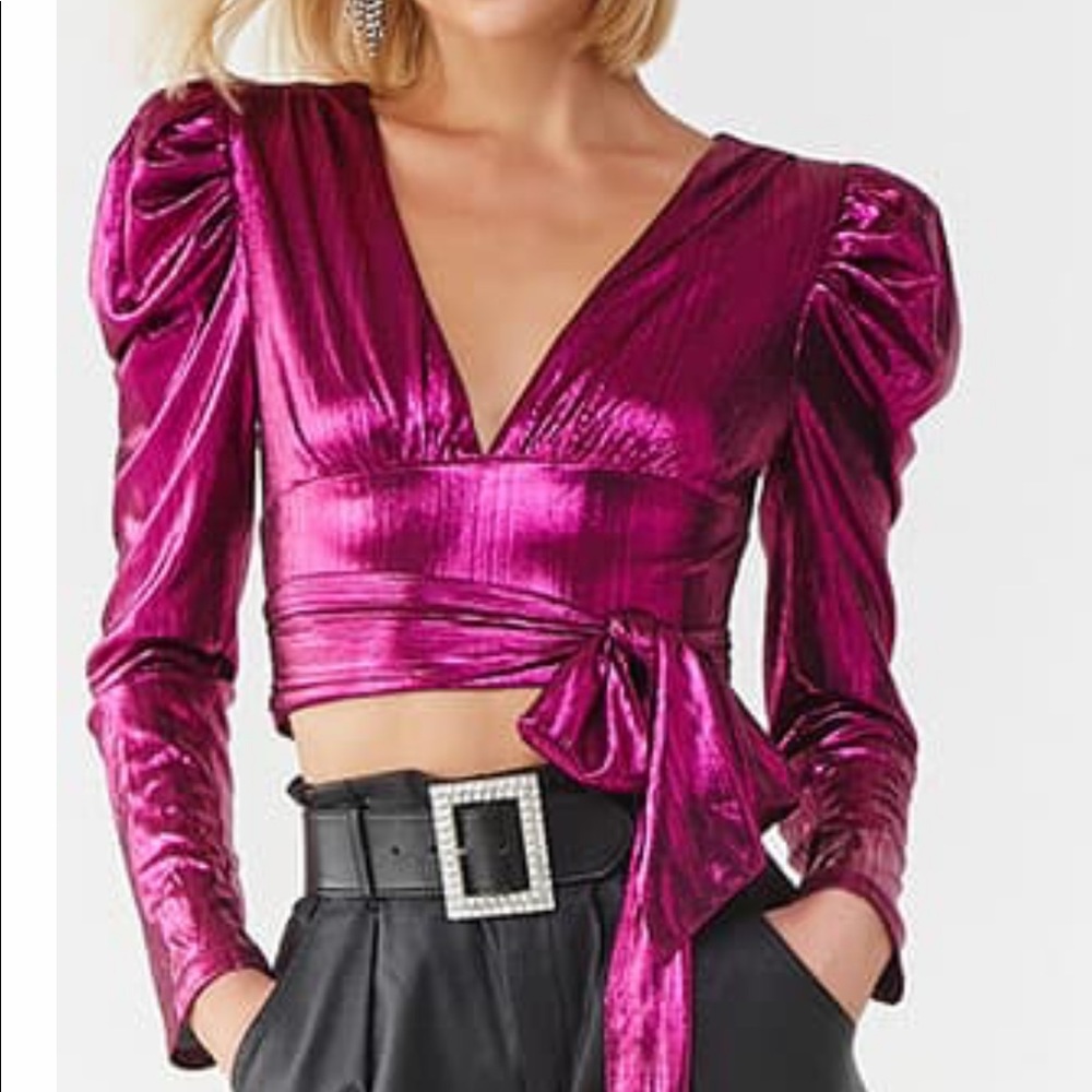 Metallic magenta shirt